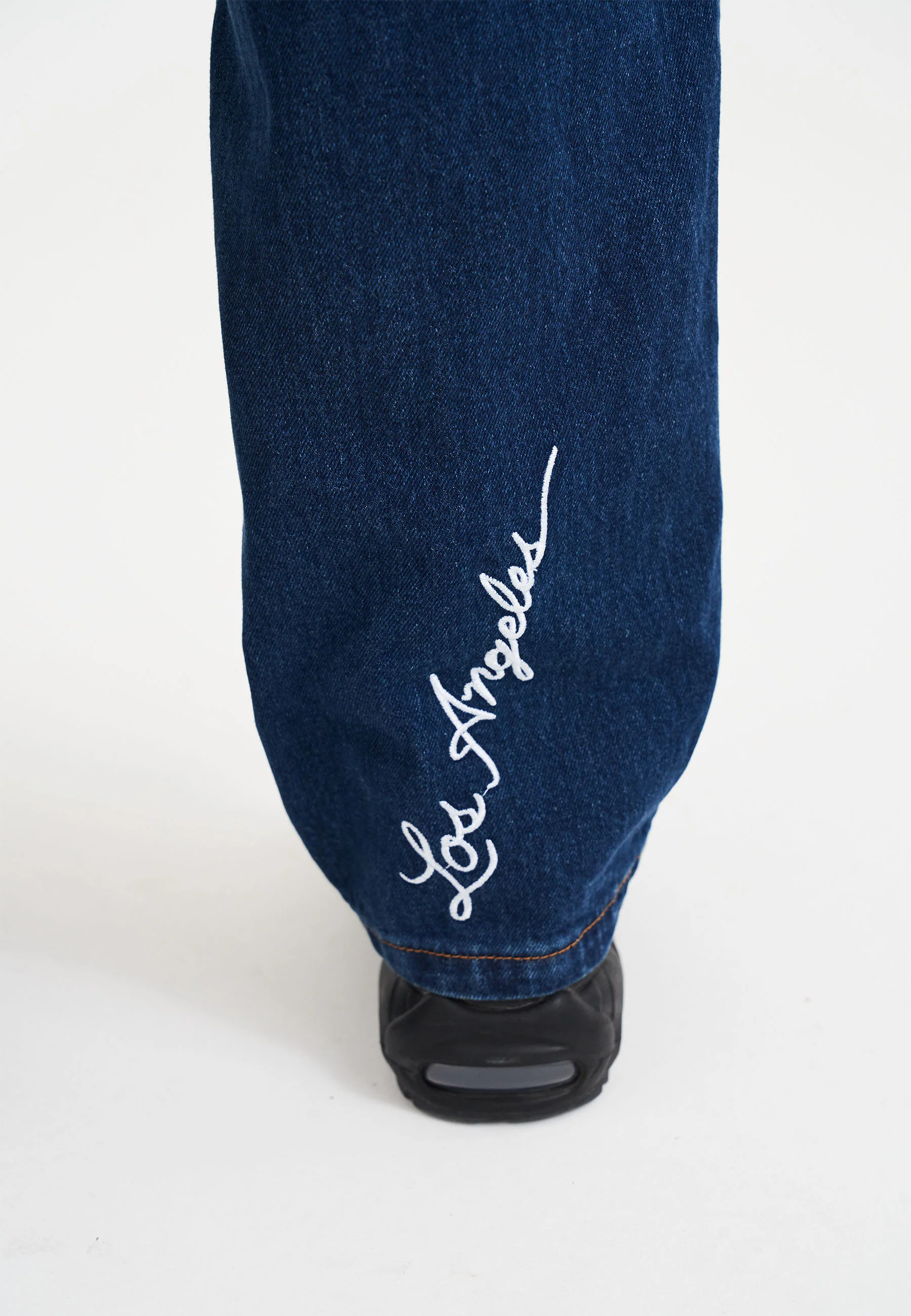 Mens Battle-Dragon Tattoo Denim Trousers Baggy Jeans - Indigo - Image 7