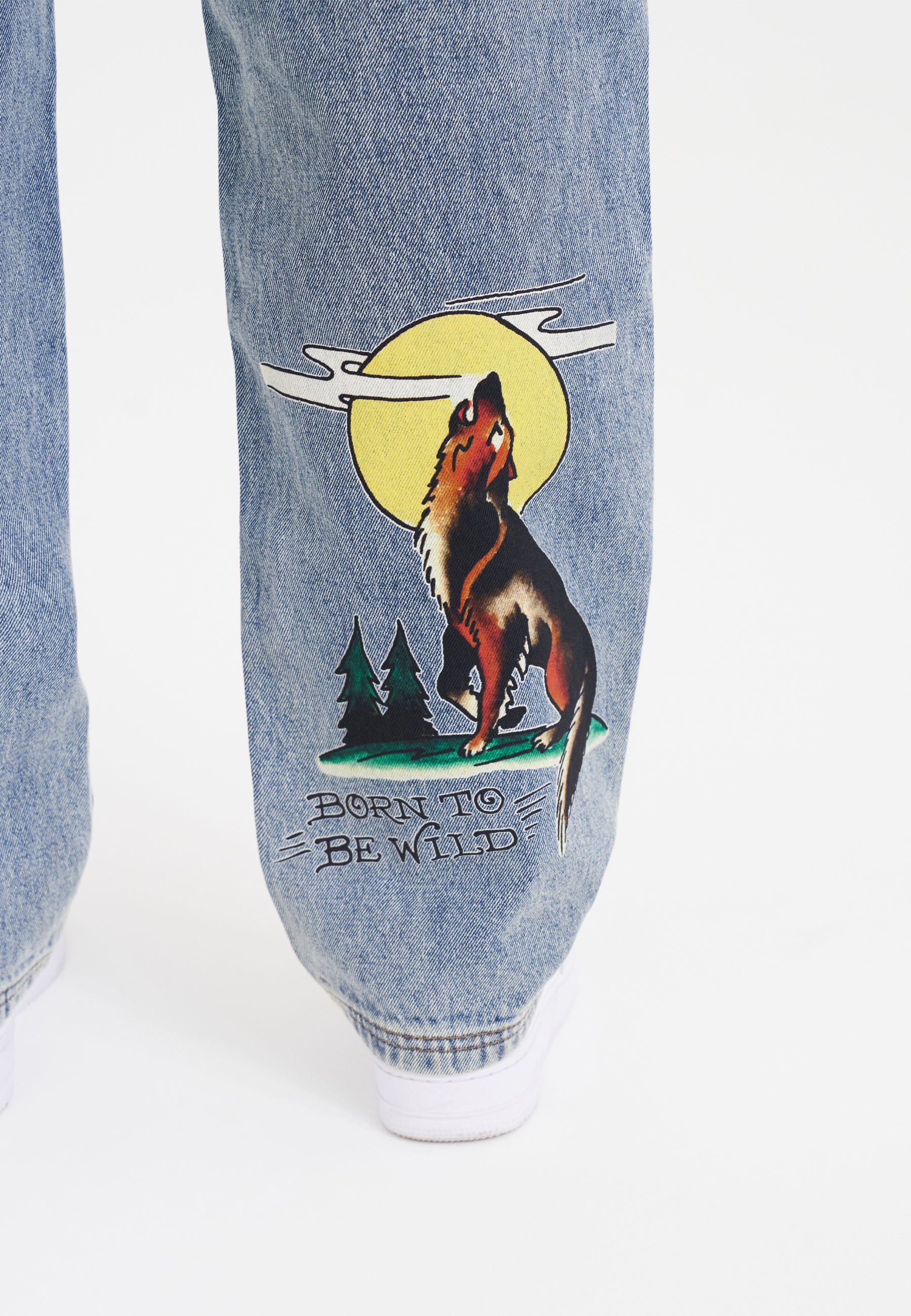 Womens Born-Wild Relaxed Fit Denim Trousers Jeans - Bleach - Image 4