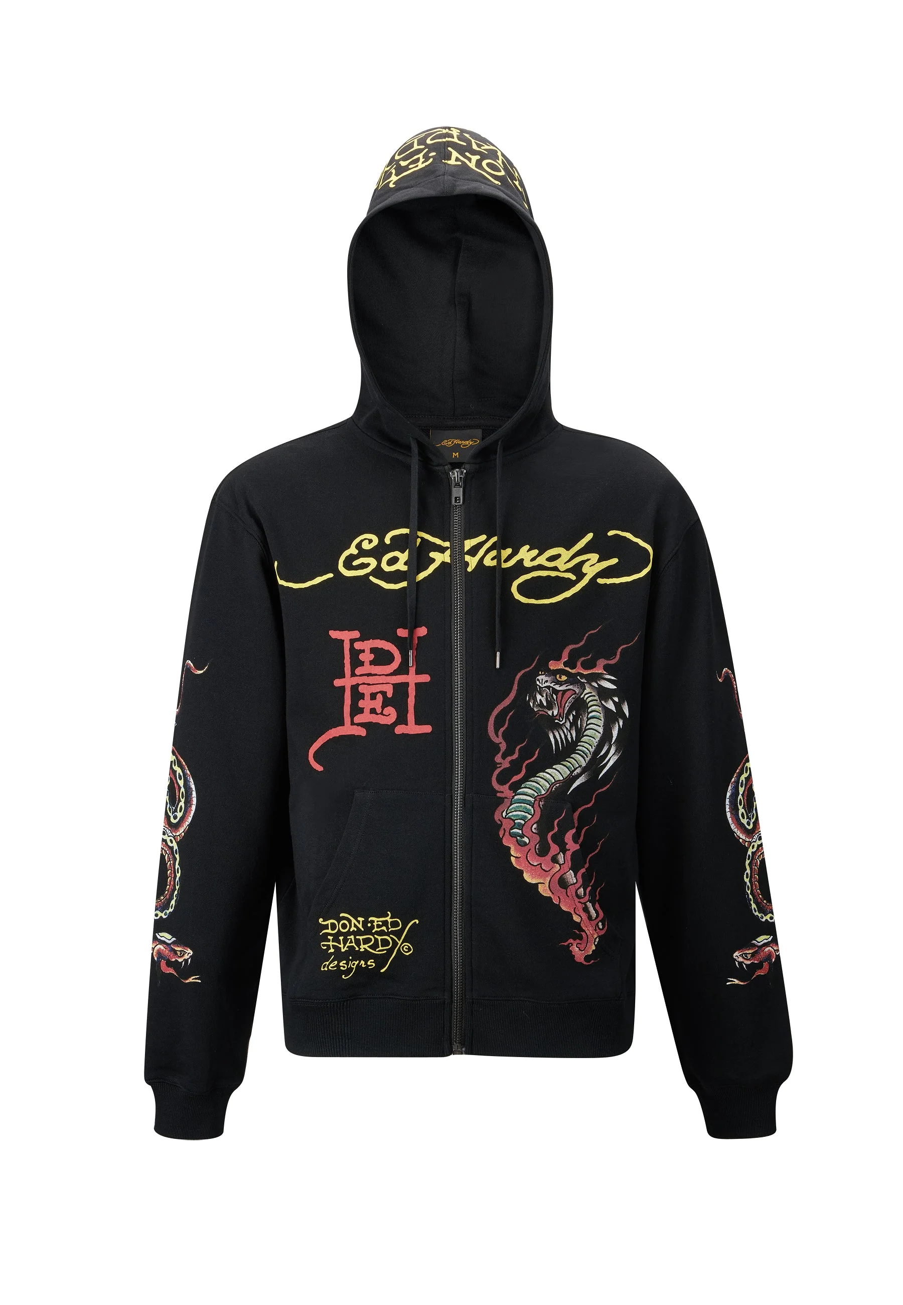 Mens Double-Venom Zip Thru Hoodie - Black - Image 5