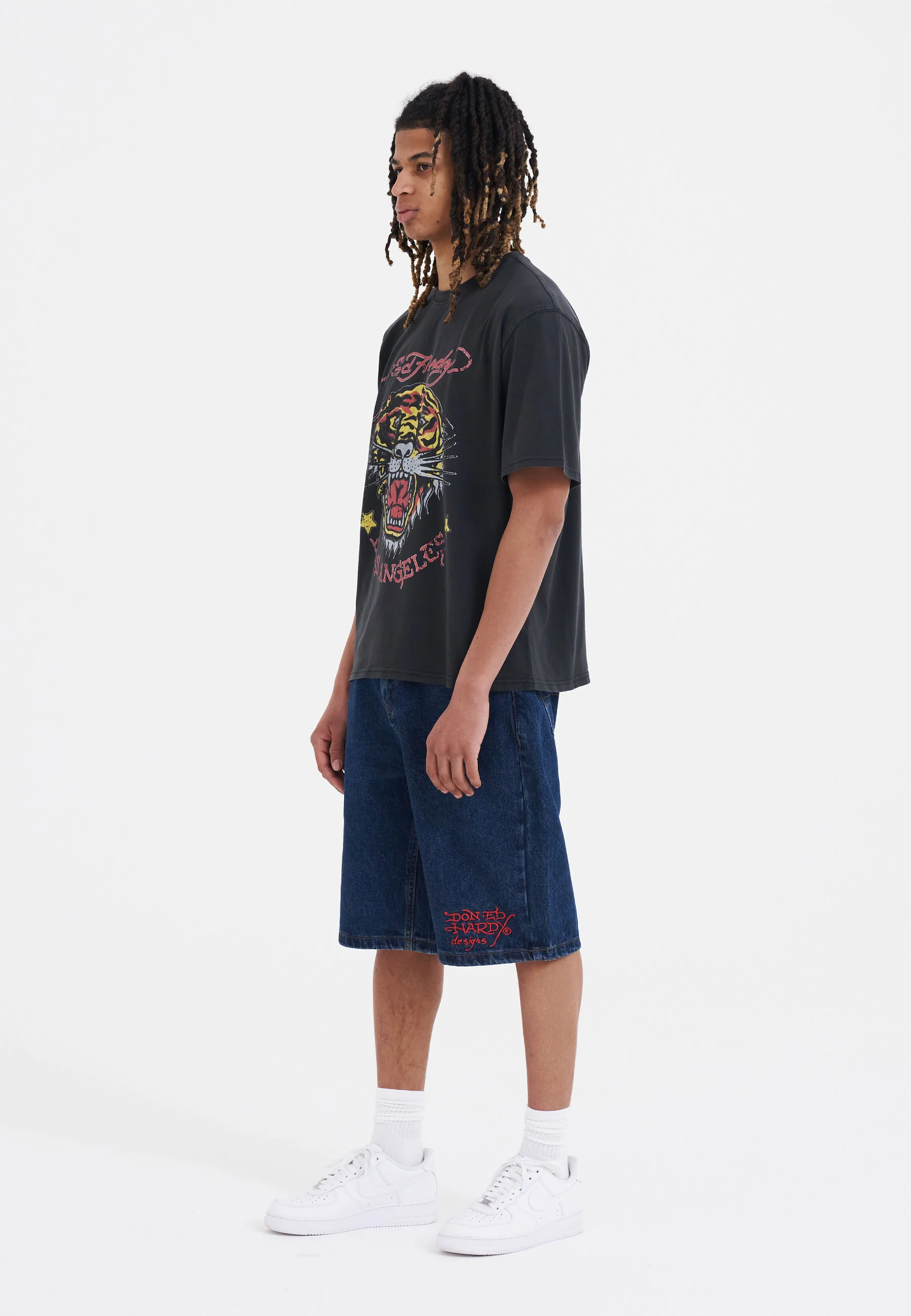 Mens La-Tiger-Vintage Tshirt - Black - Image 3