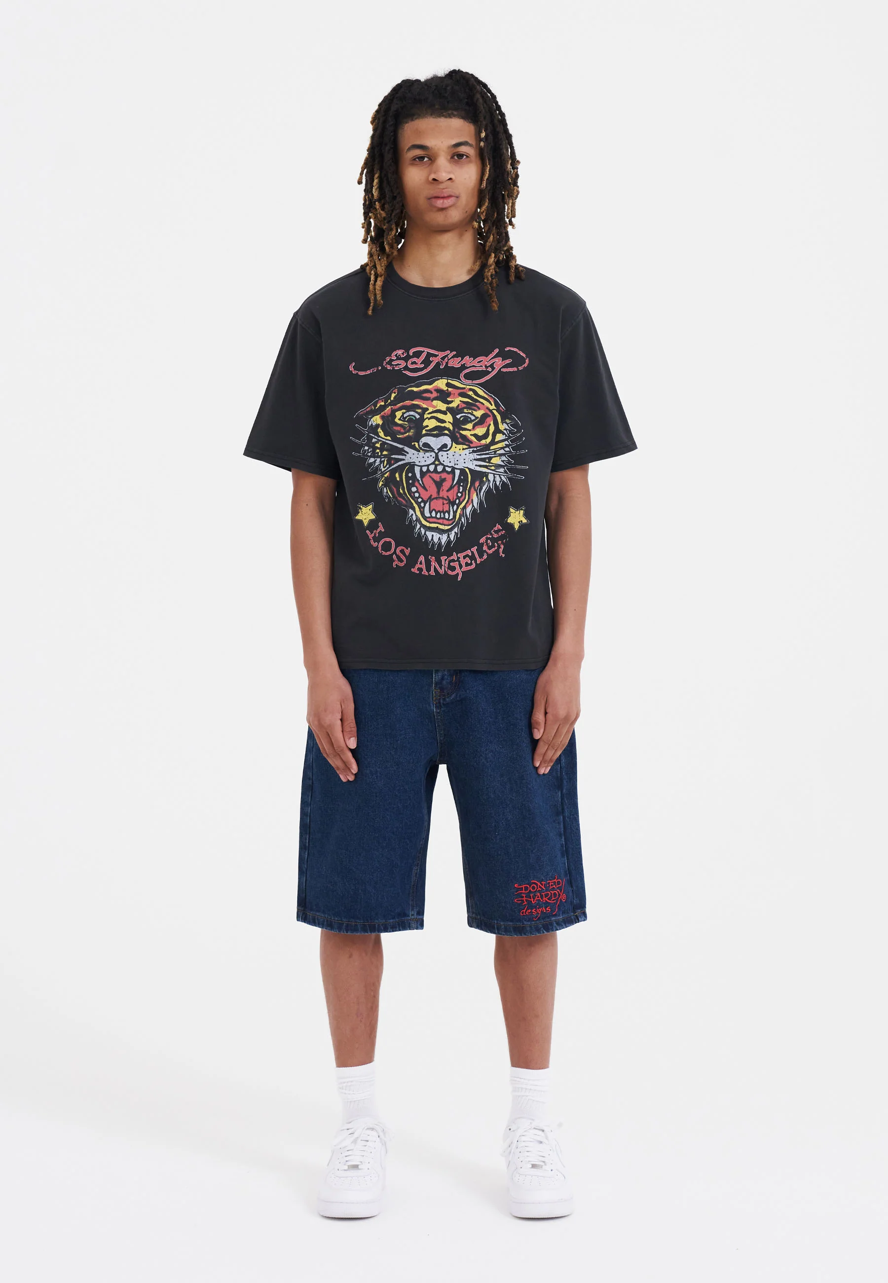 Mens La-Tiger-Vintage Tshirt - Black - Image 4