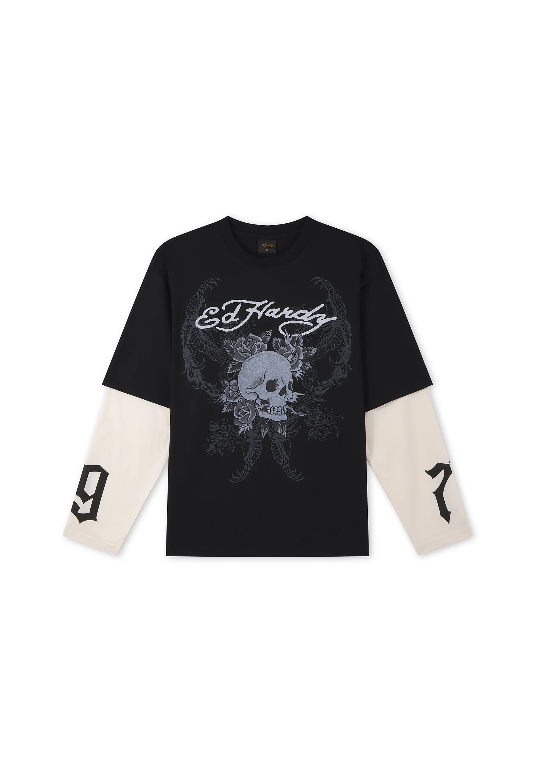 Mens 1971 Skull Double Layer Relaxed T-Shirt - Black - Image 7