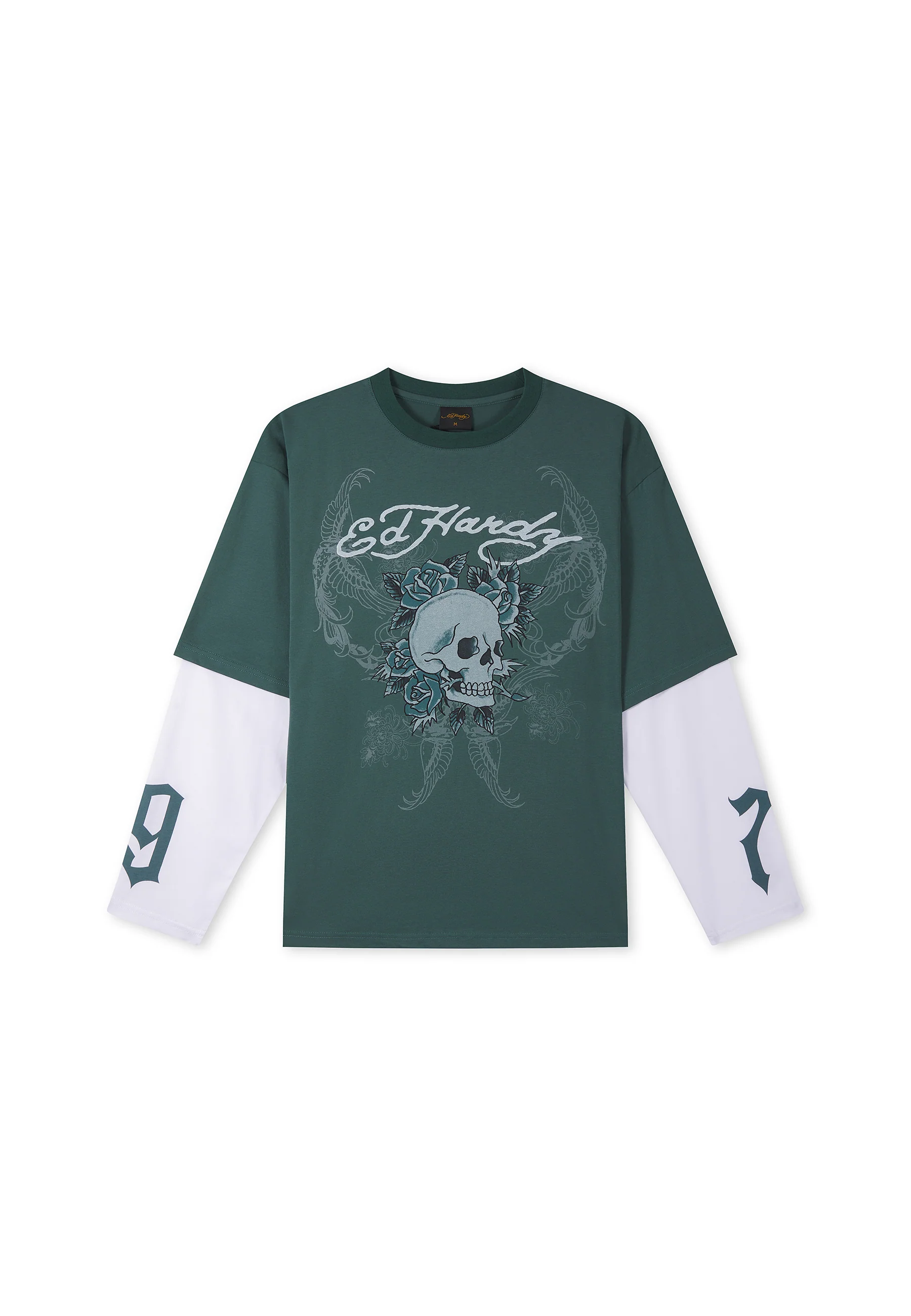 Mens 1971 Skull Double Layer Relaxed T-Shirt - Green - Image 8
