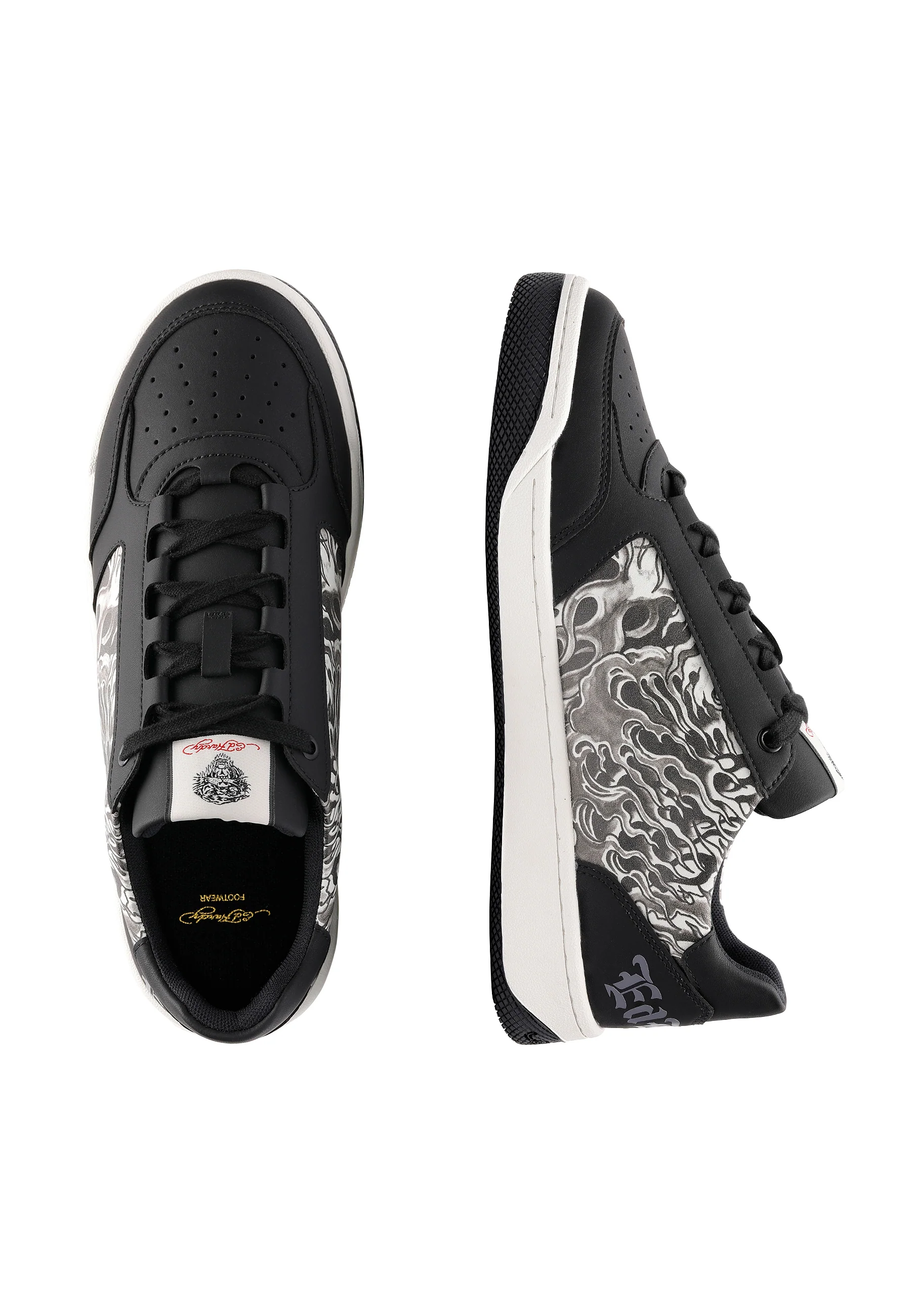 Mens Ace Low - Flames - Black/White - Image 4