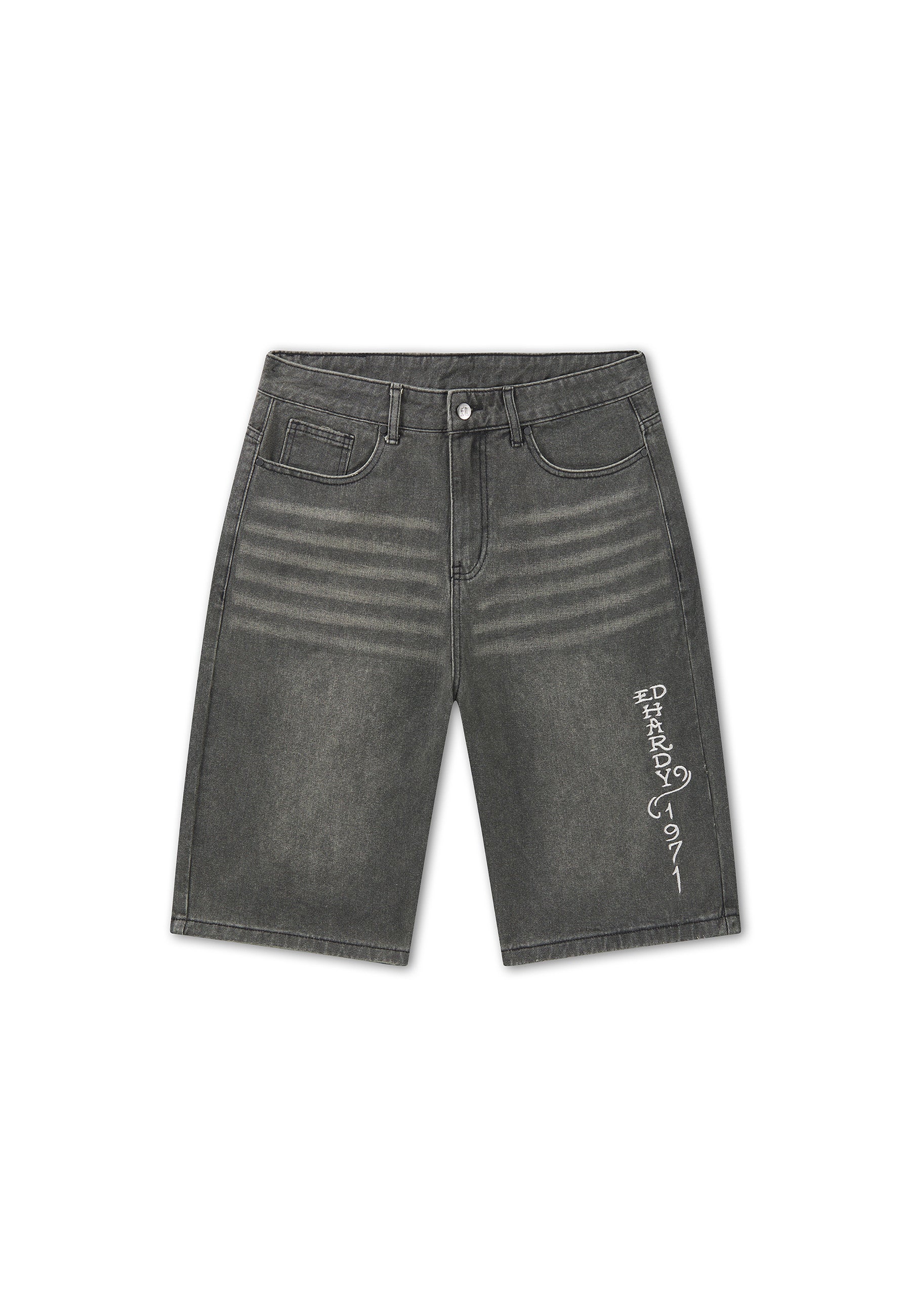 Mens Desert Snake Relaxed Denim Jort - Black Sandy Wash - Image 7