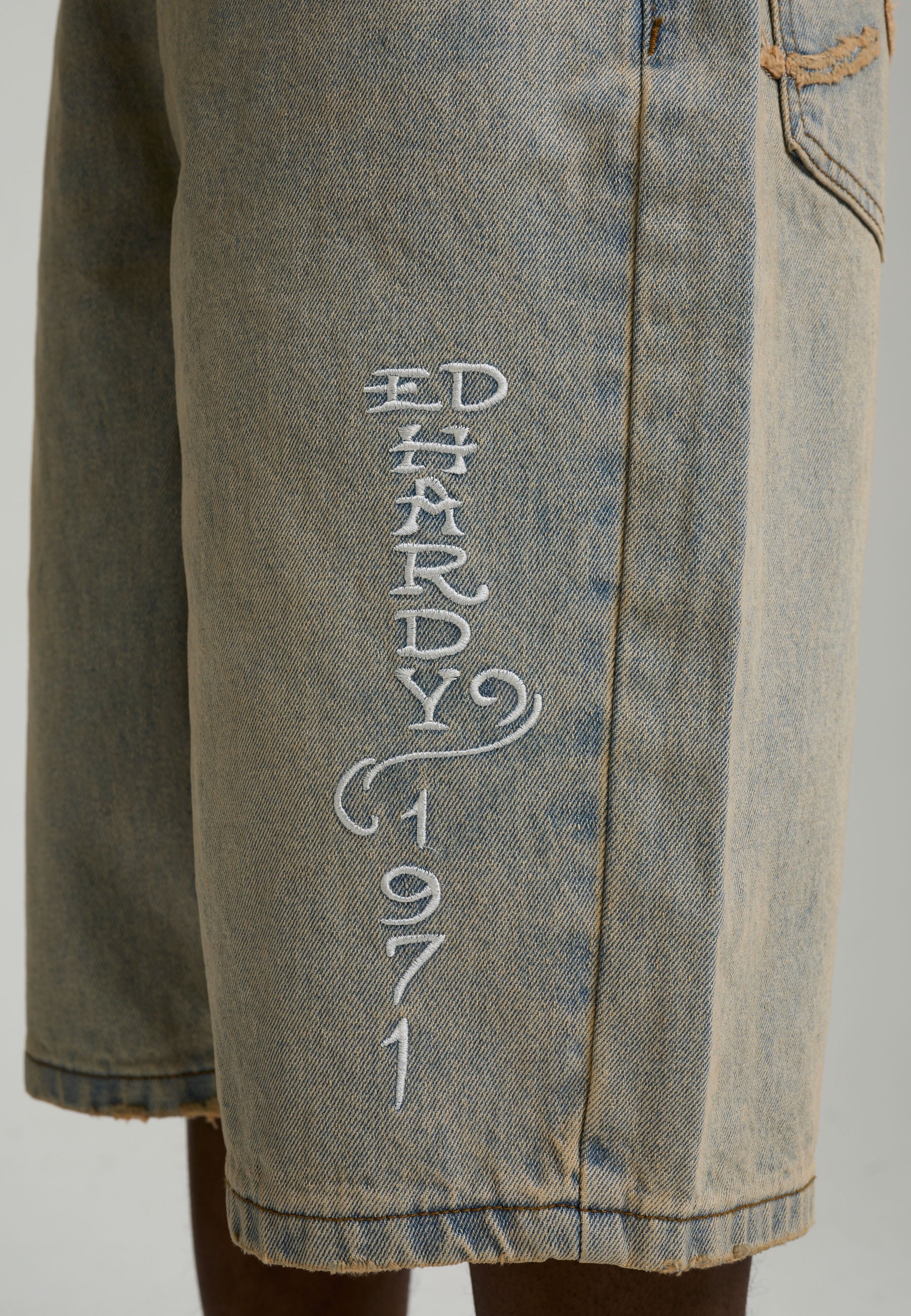 Mens Desert Snake Relaxed Denim Jort - Blue Sand Wash - Image 5