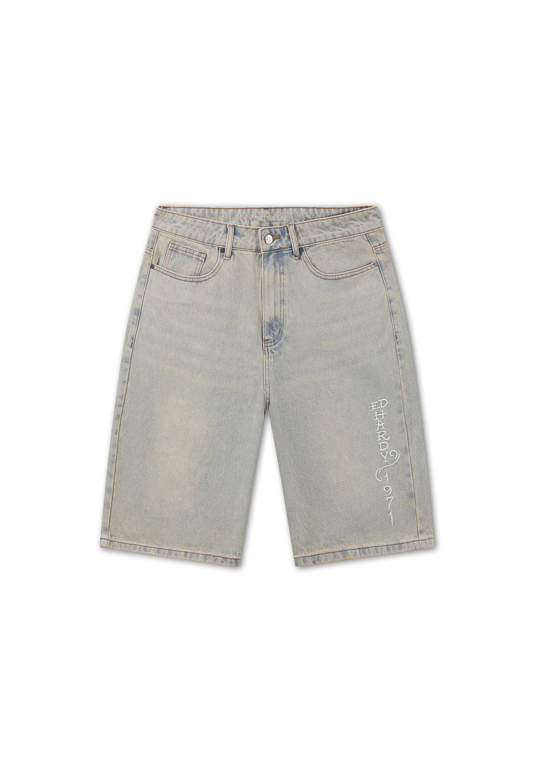 Mens Desert Snake Relaxed Denim Jort - Blue Sand Wash - Image 8