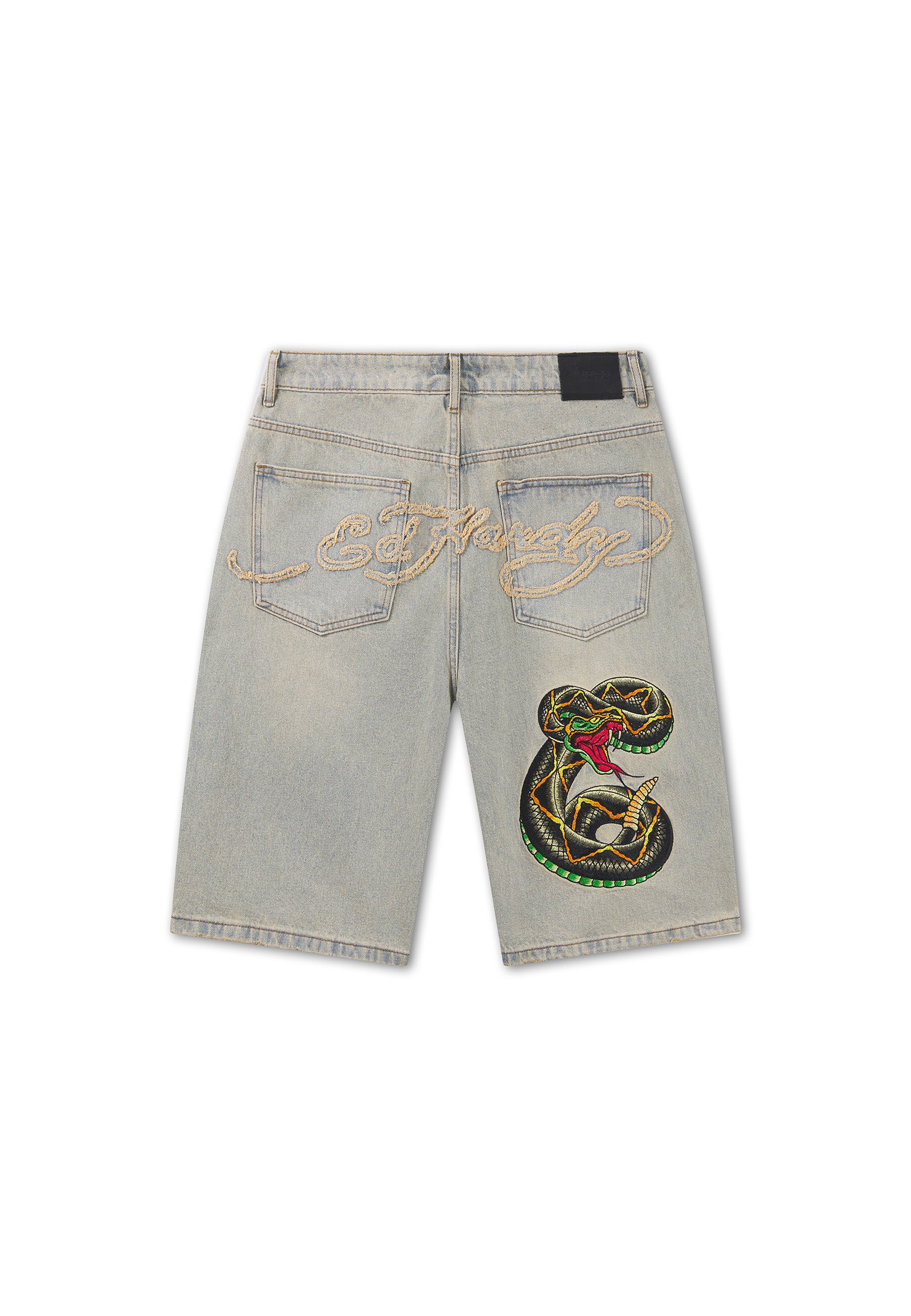 Mens Desert Snake Relaxed Denim Jort - Blue Sand Wash - Image 9