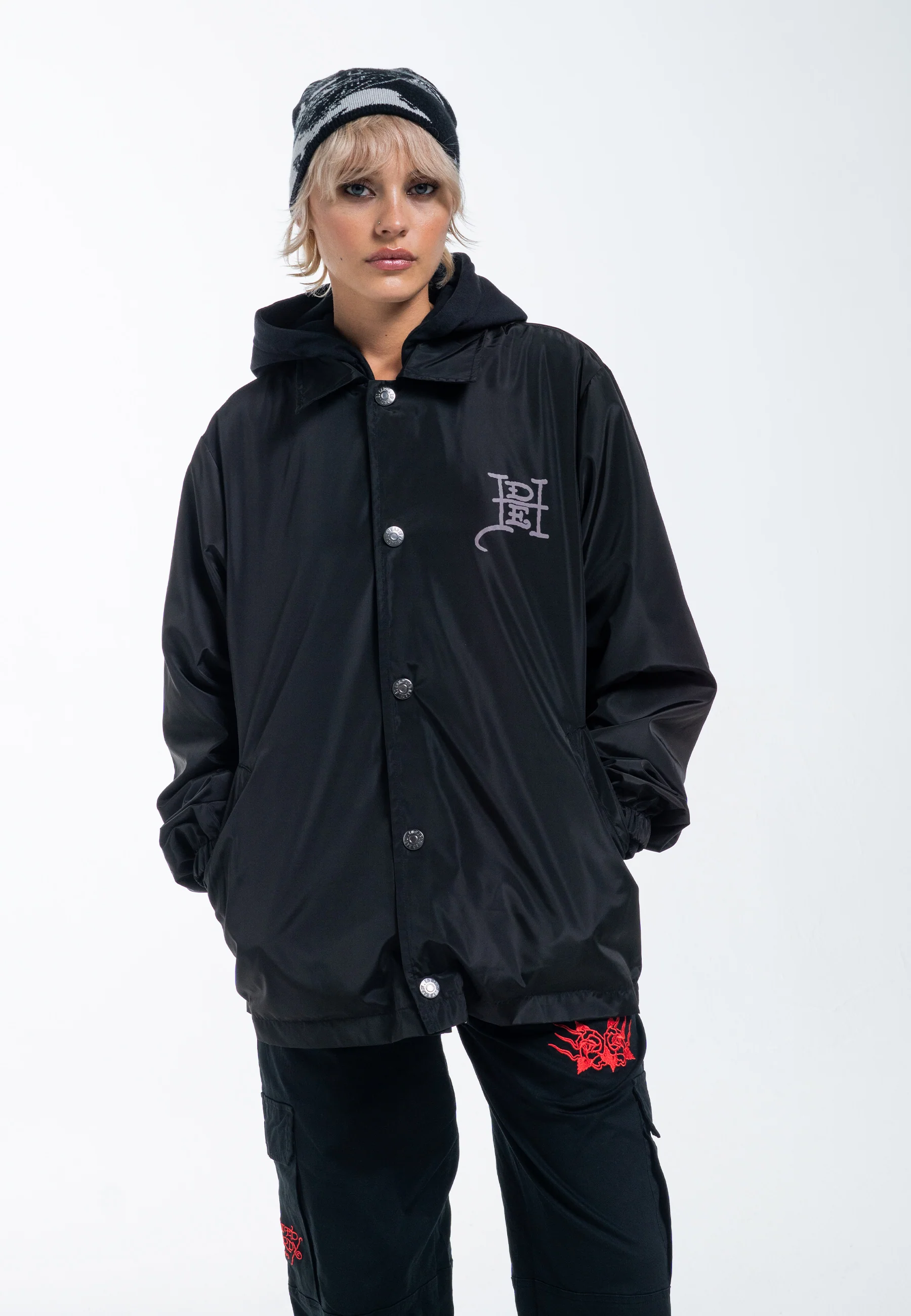 Mens Fireball Dragon Coach Jacket - Black - Image 3