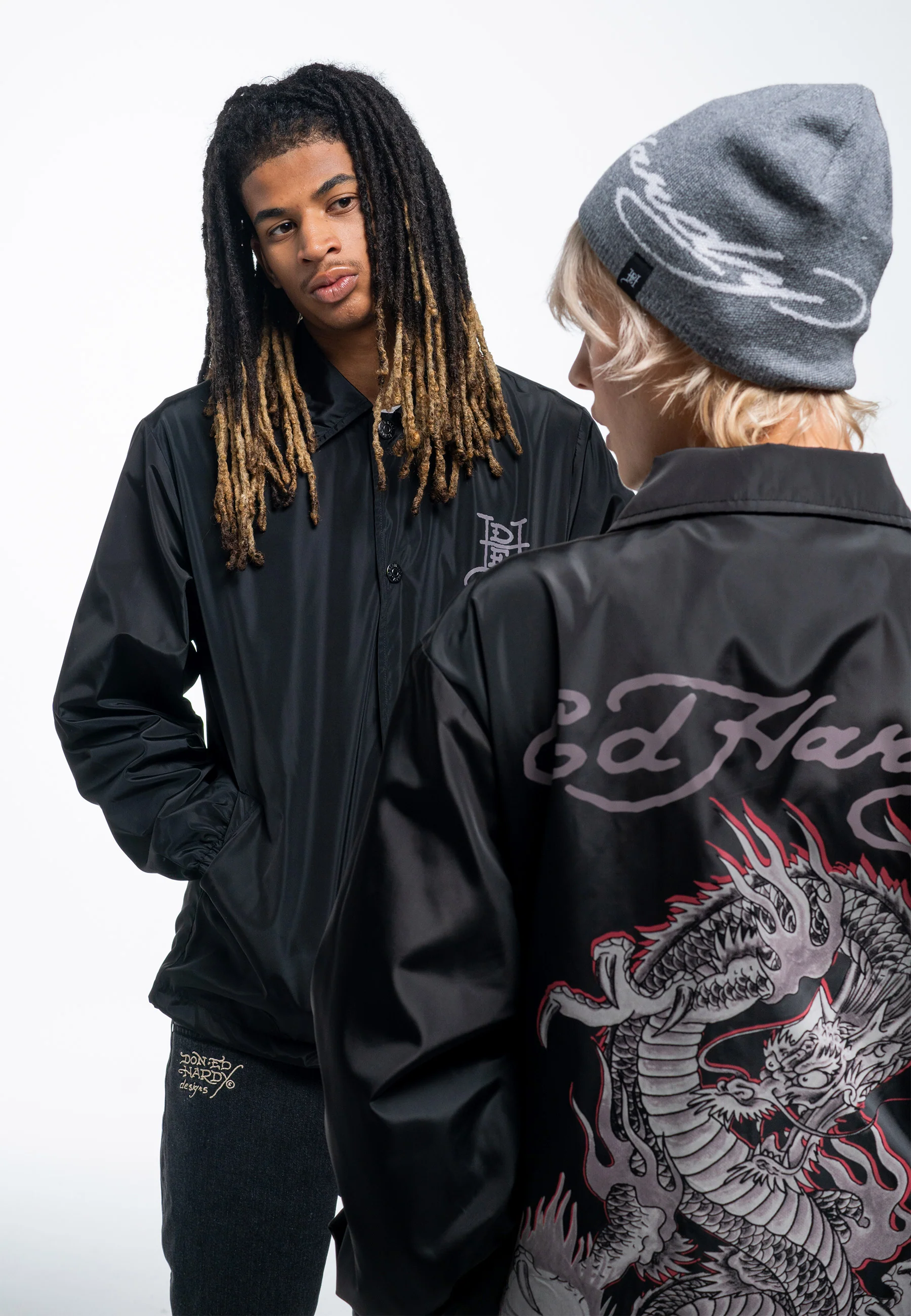 Mens Fireball Dragon Coach Jacket - Black - Image 5