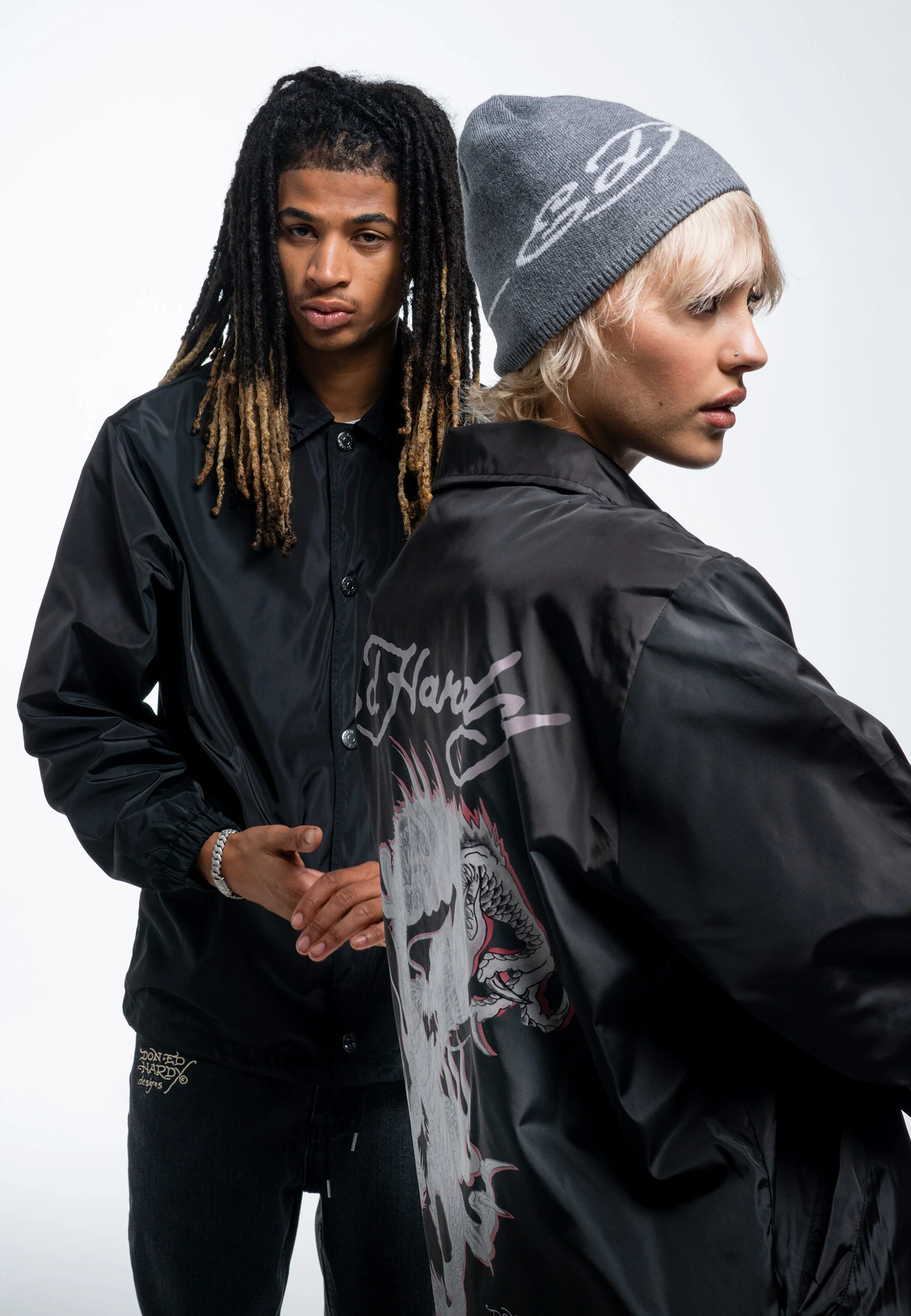 Mens Fireball Dragon Coach Jacket - Black - Image 6
