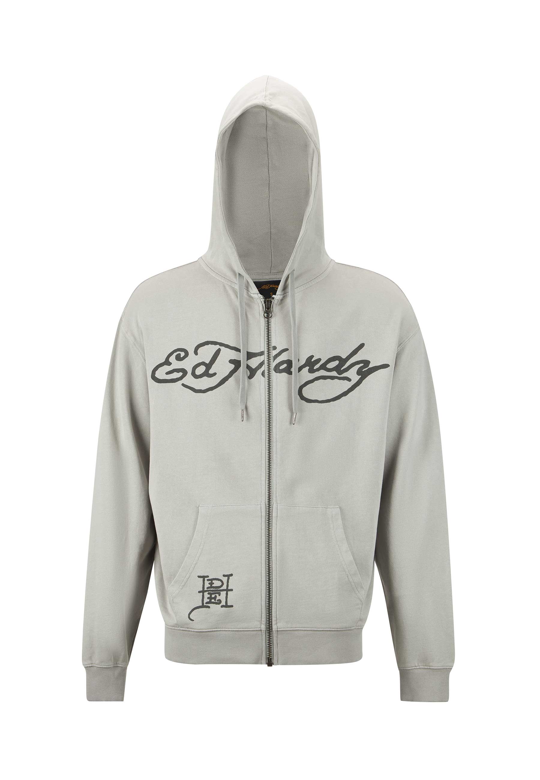 Mens Love Kills Slowly Graphic Zip Through Hoodie - Grey - Image 6