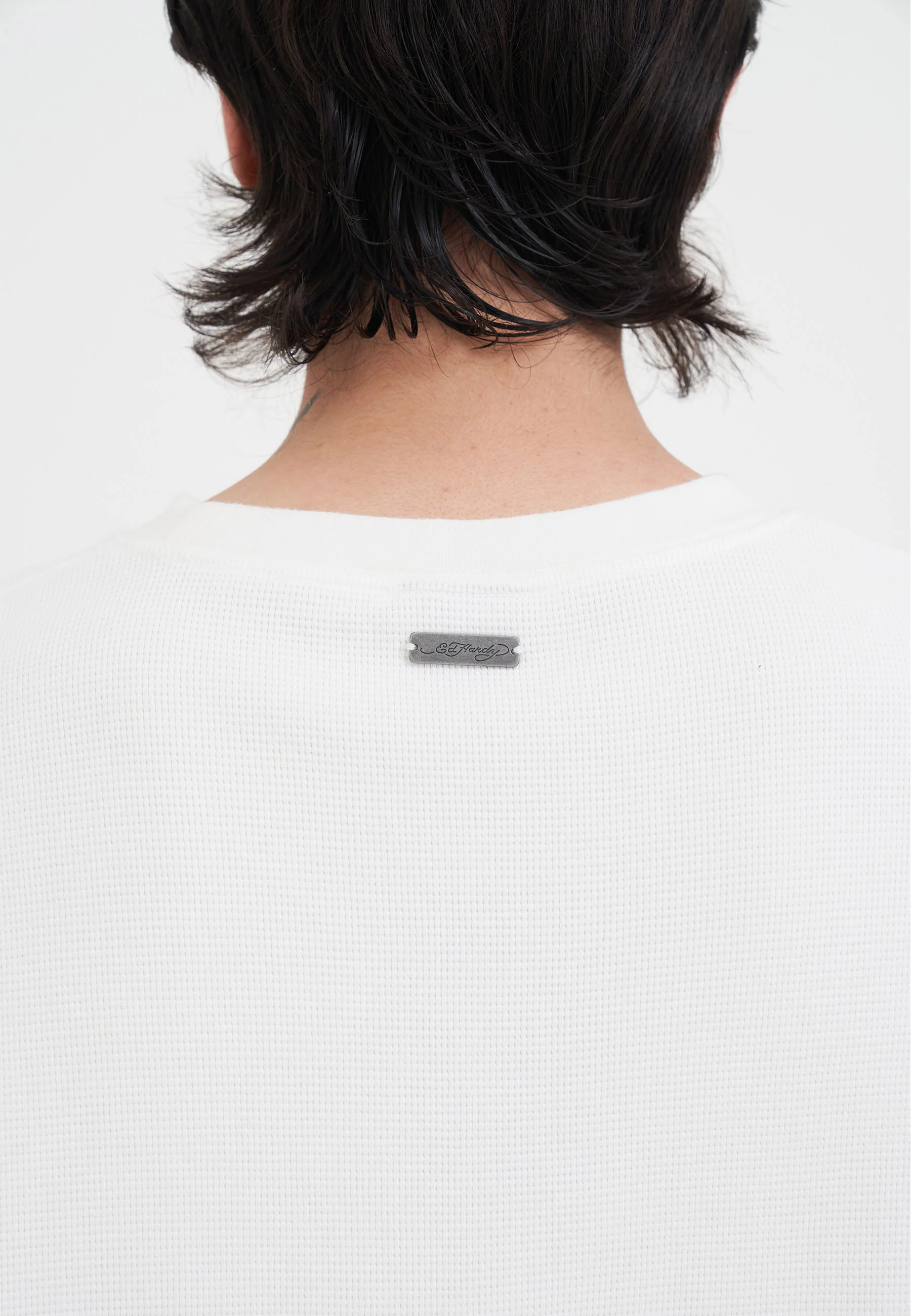 Mens Ride Into Hell Waffle Long Sleeve T-Shirt - Off White - Image 7