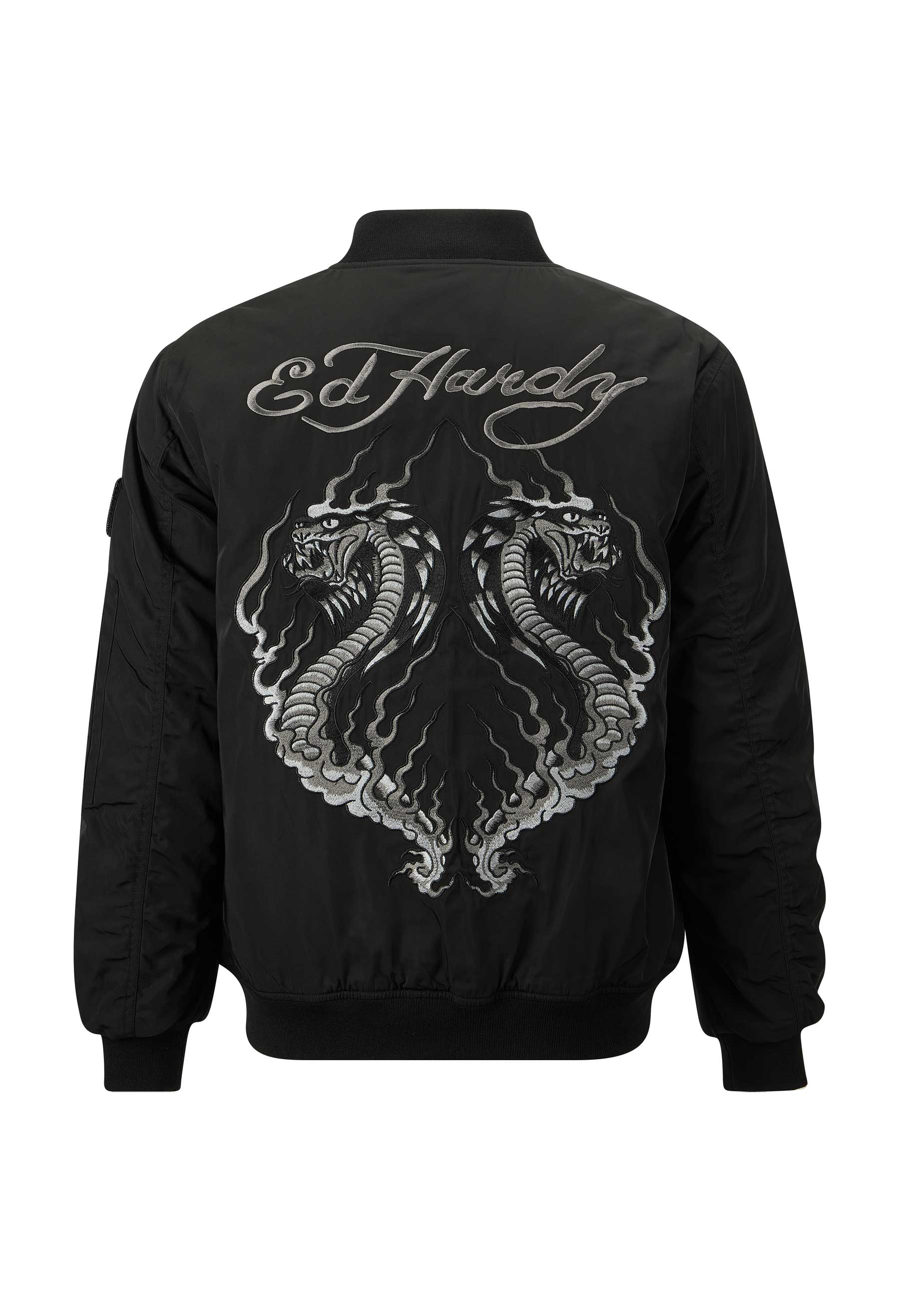 Mens Tonal Double Venom Ma1 Bomber Jacket - Black - Image 11