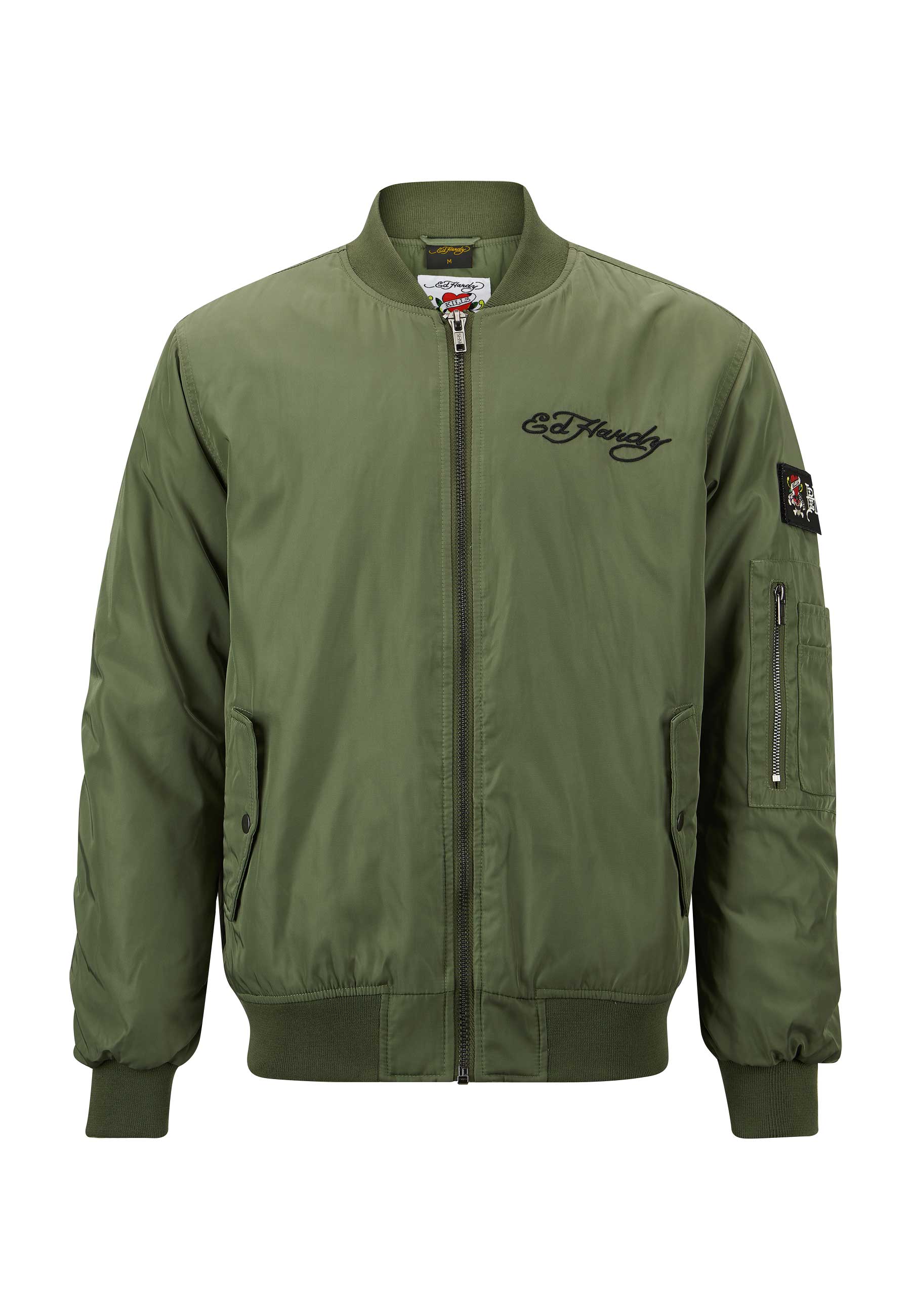 Mens Tonal Double Venom Ma1 Bomber Jacket - Khaki - Image 6