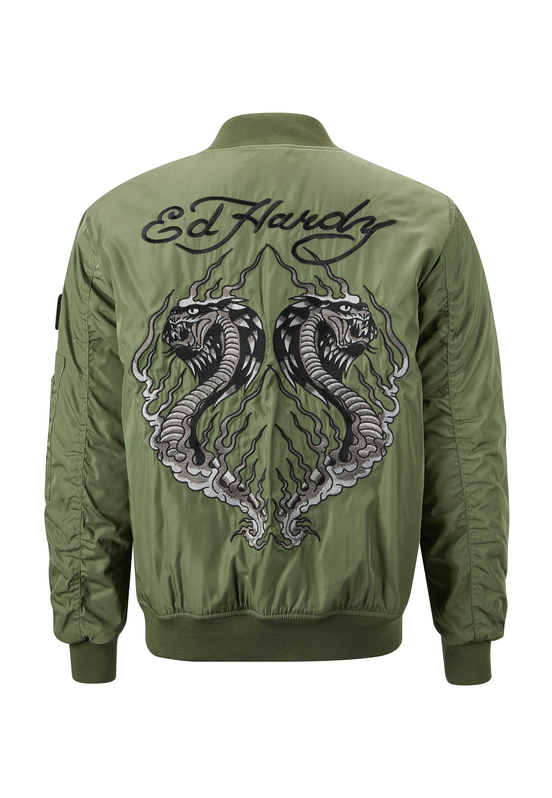 Mens Tonal Double Venom Ma1 Bomber Jacket - Khaki - Image 7
