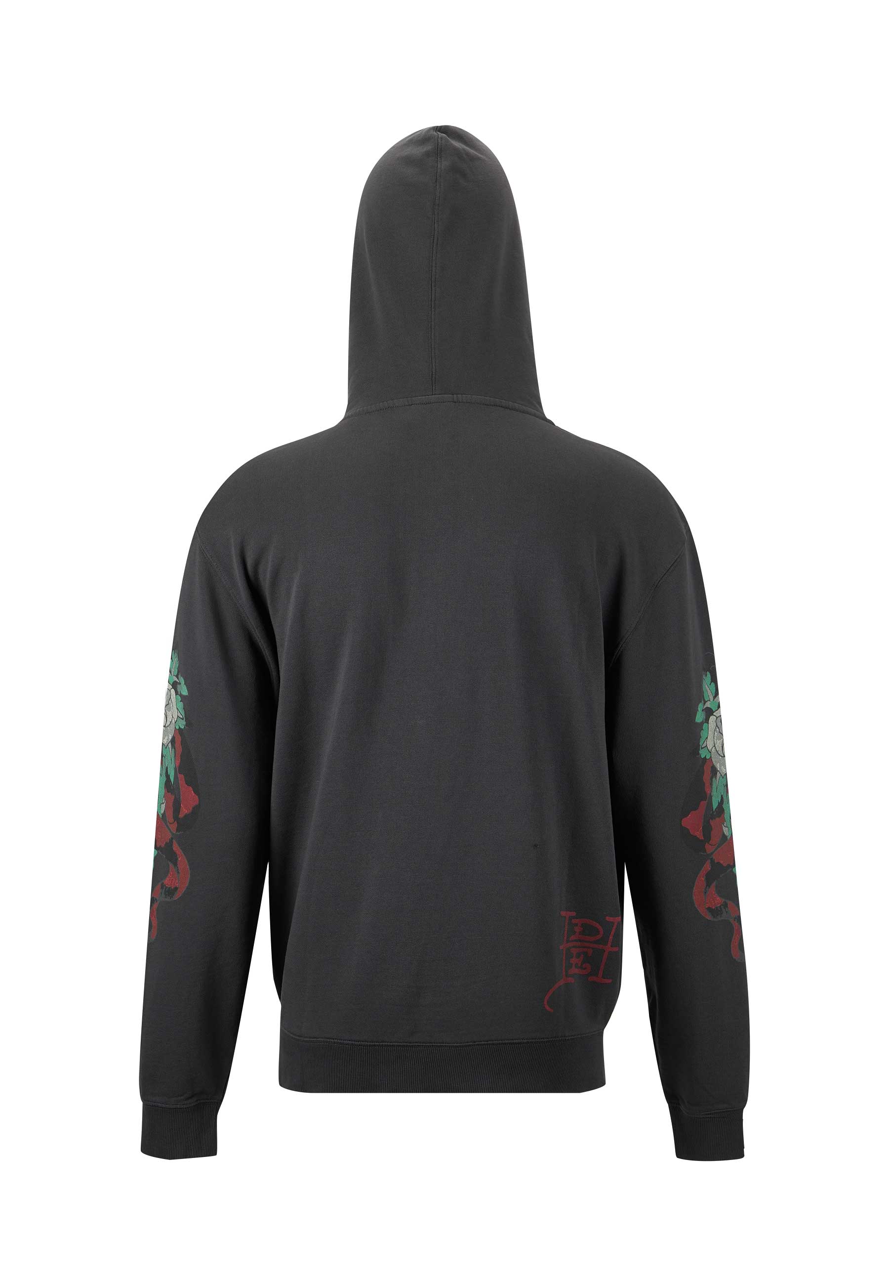 Mens True Snake Zip Through Hoodie - Charcoal - Image 12