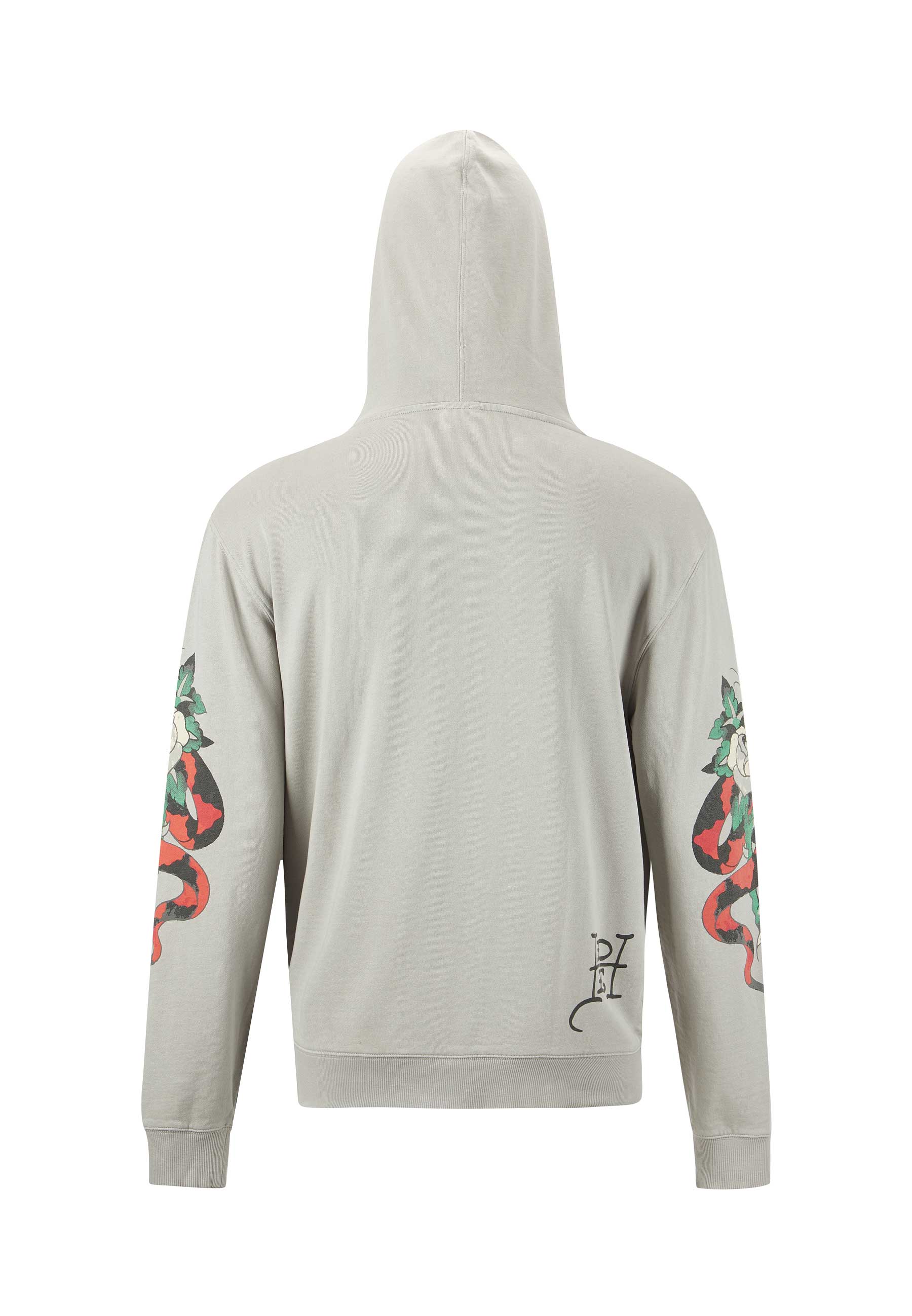Mens True Snake Zip Through Hoodie - Grey - Image 8