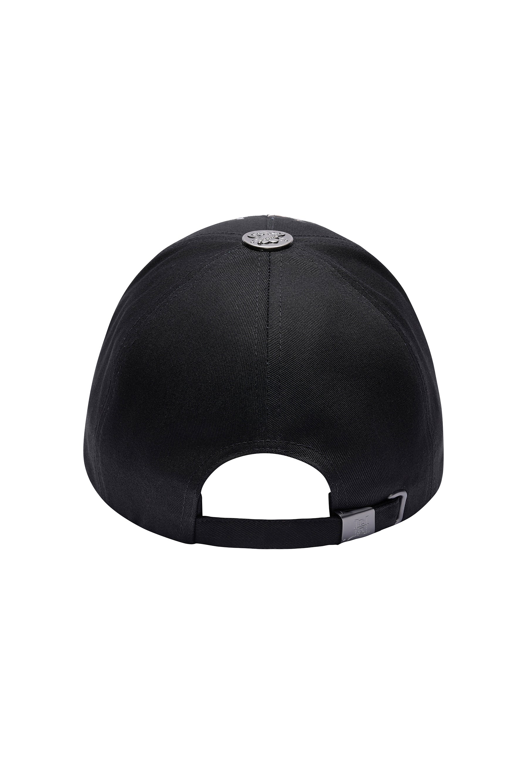Unisex Skull Chopper 6 Panel Embellished Cap - Black - Image 3
