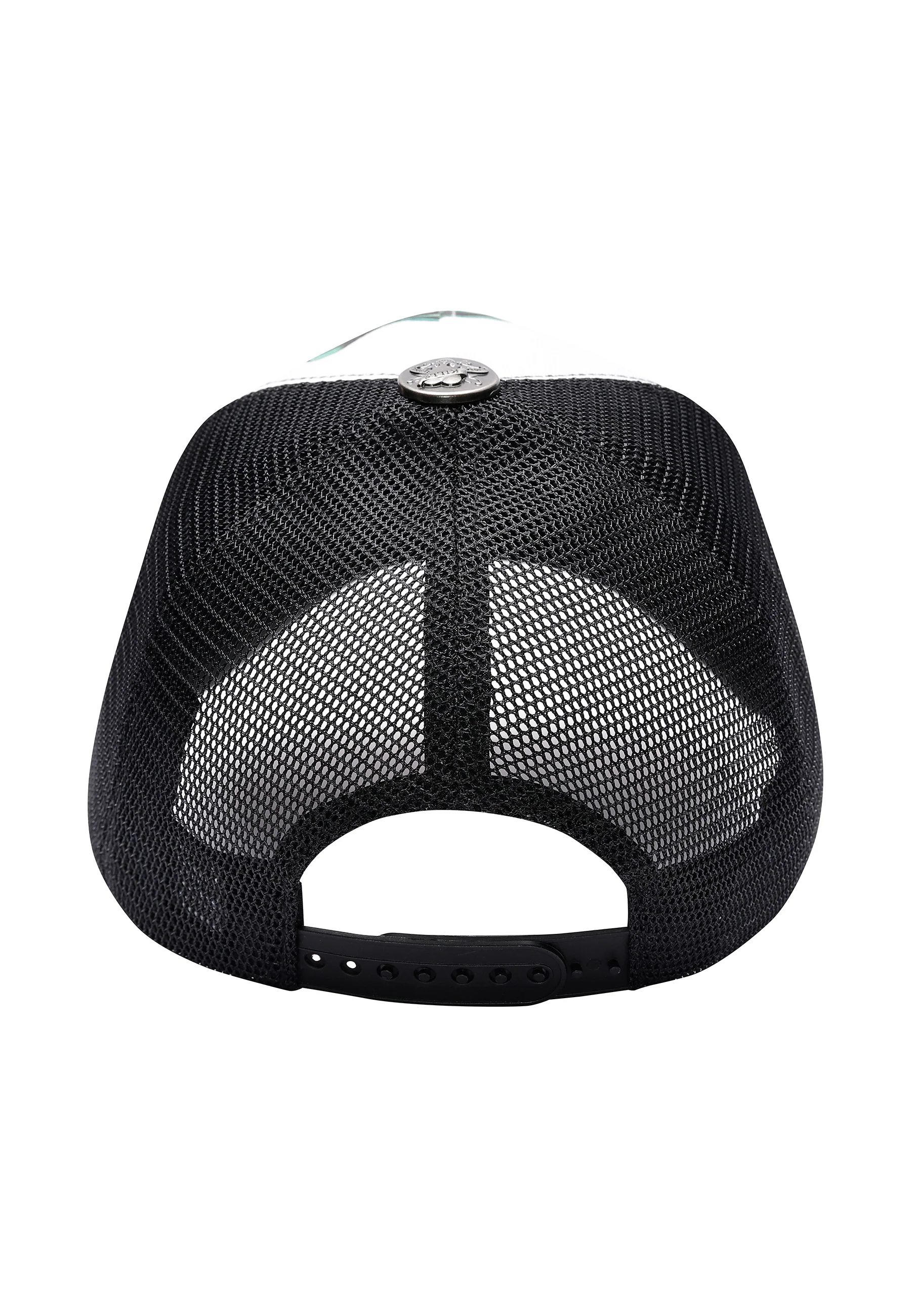 Unisex Snake And Skull 5 Panel Trucker Cap - White - Image 3