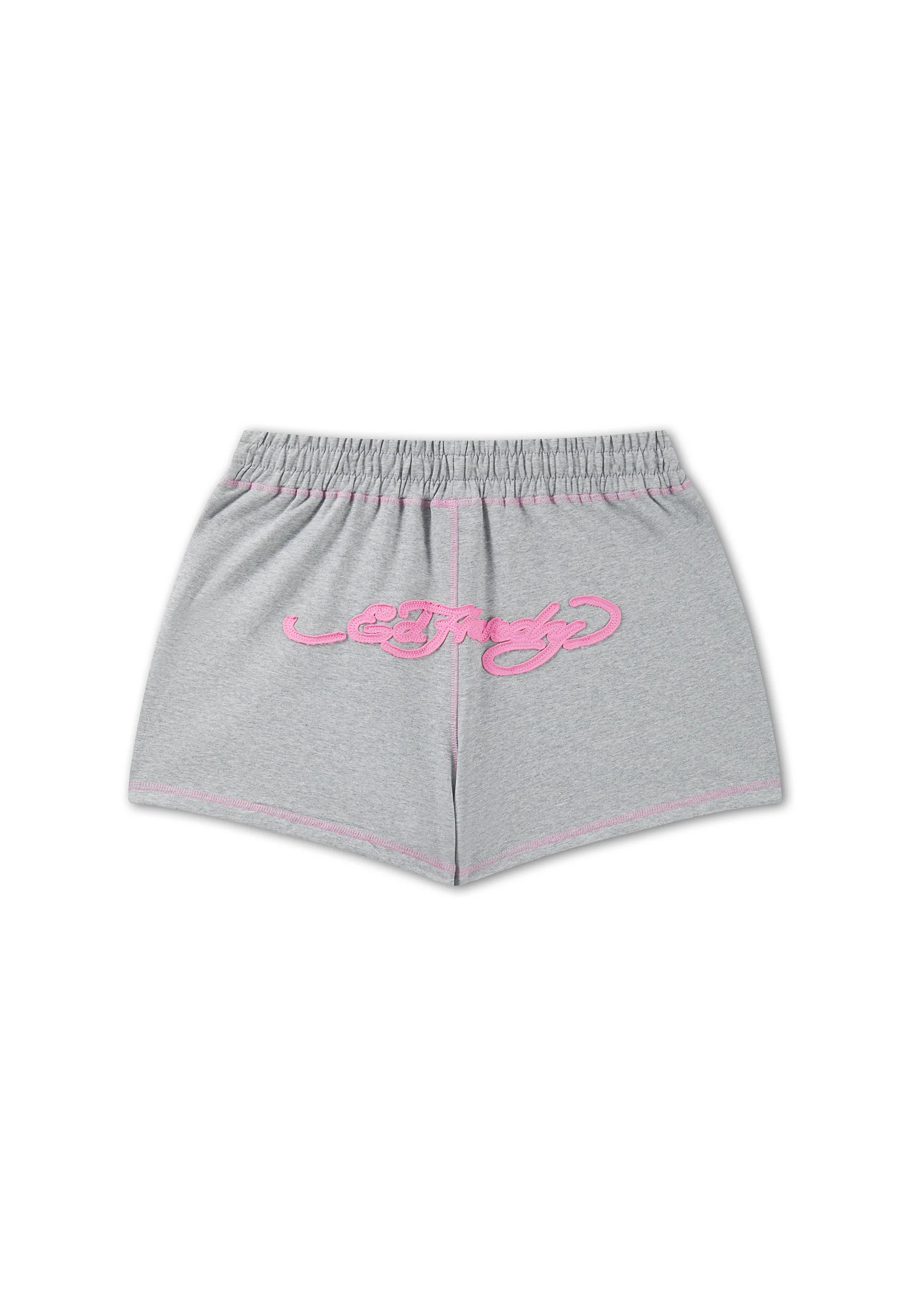 Womens Applique Tattoo Sweat Fitted Shorts - Grey Marl - Image 8