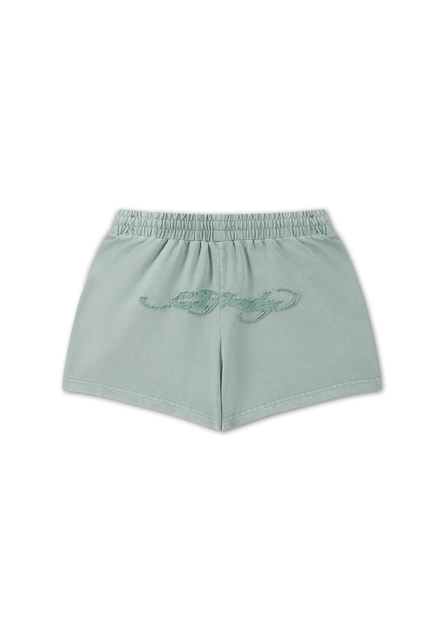 Womens Applique Tattoo Sweat Shorts - Green - Image 8