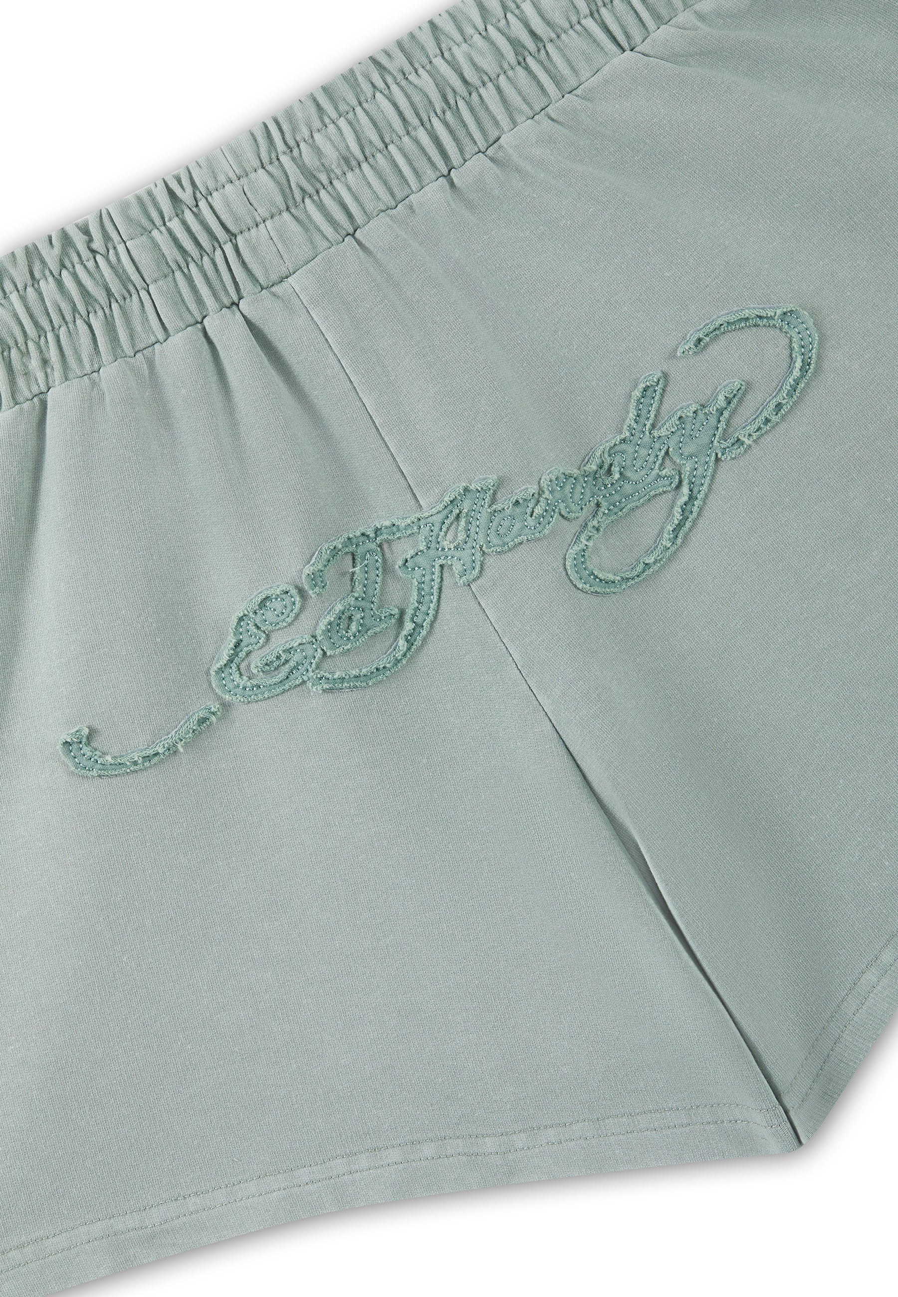 Womens Applique Tattoo Sweat Shorts - Green - Image 9
