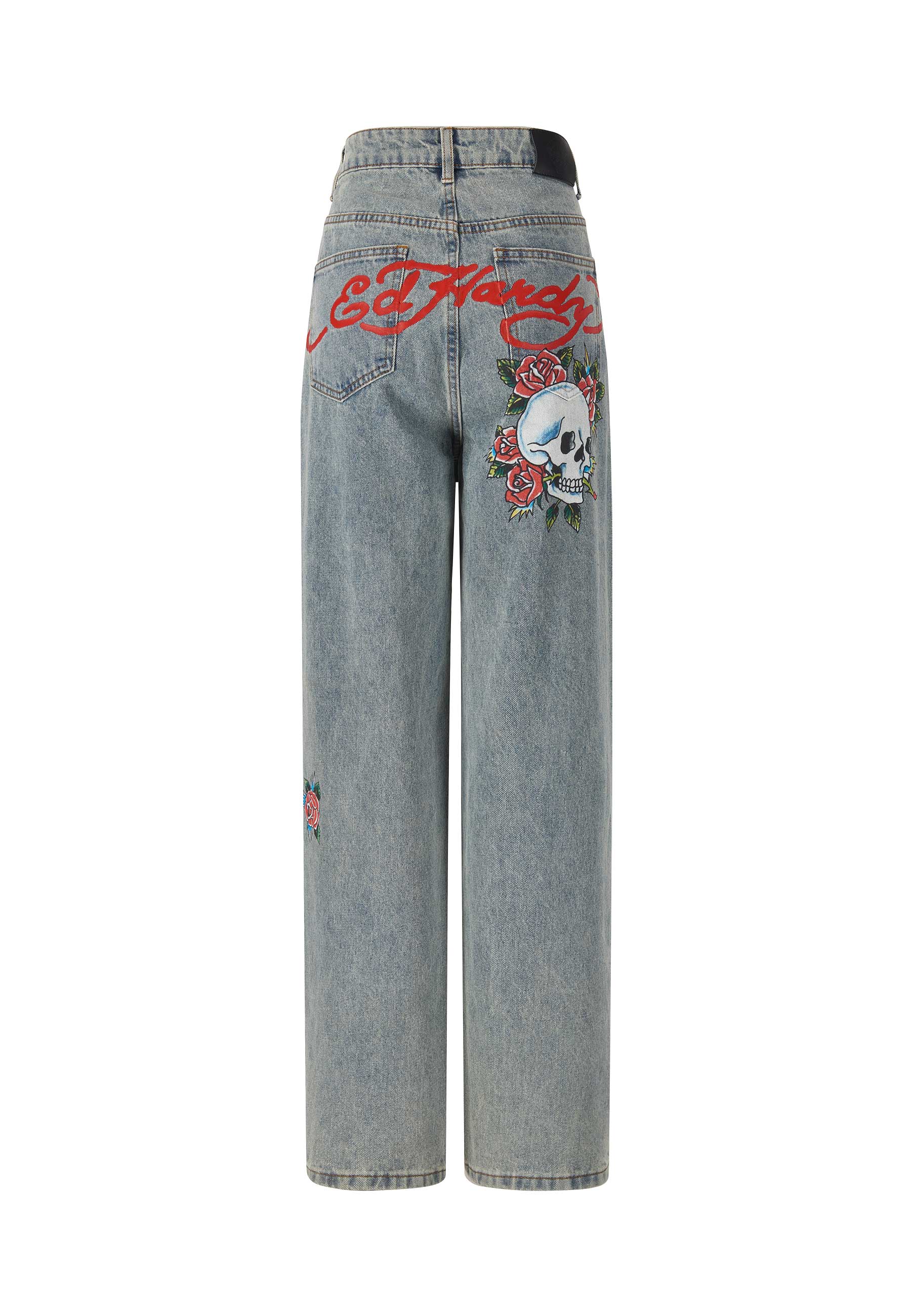 Womens Blooming Death Relaxed Denim Trousers Jeans - Blue - Image 7