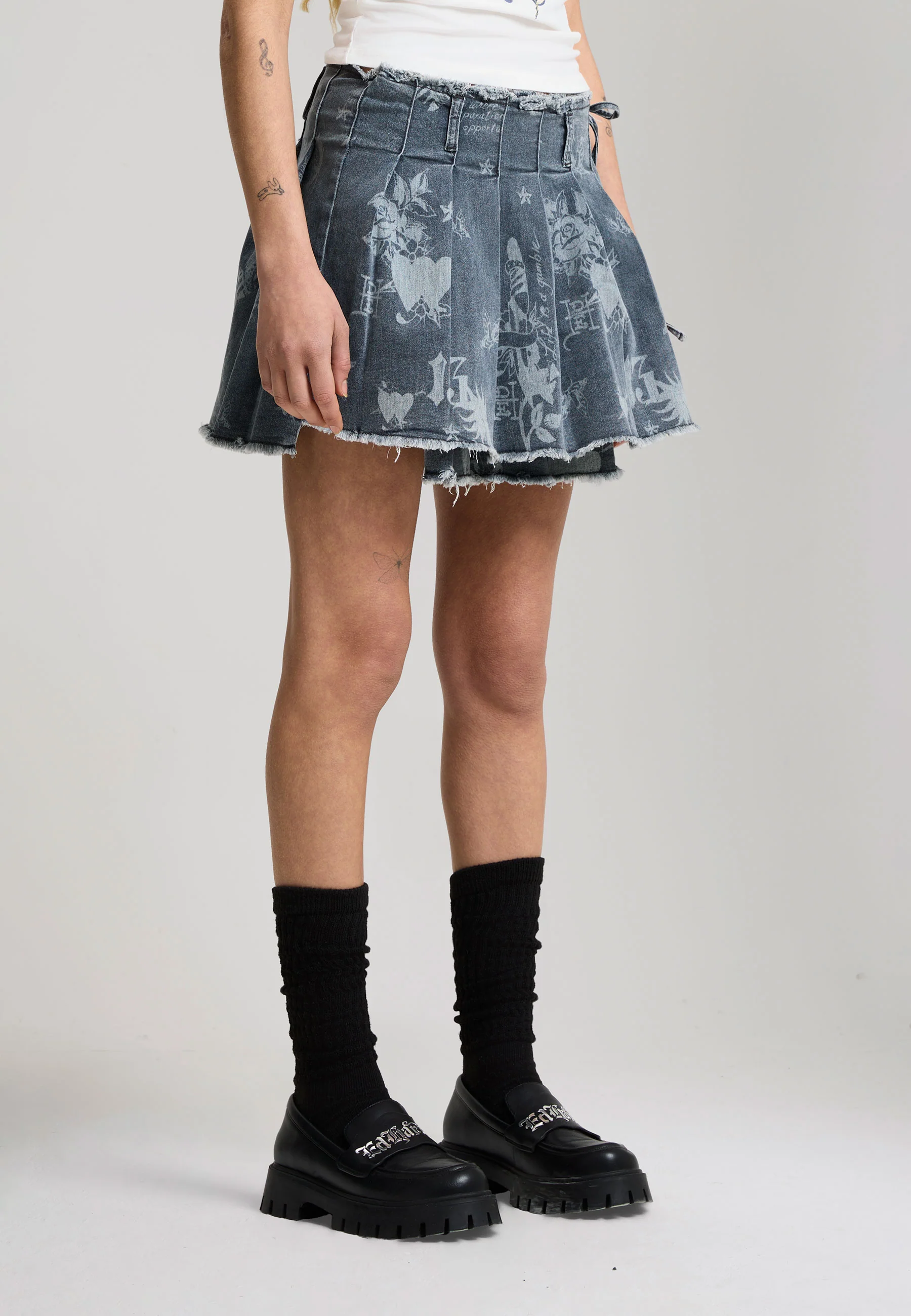 Womens Edh Love Print Skirt - Blue - Image 3