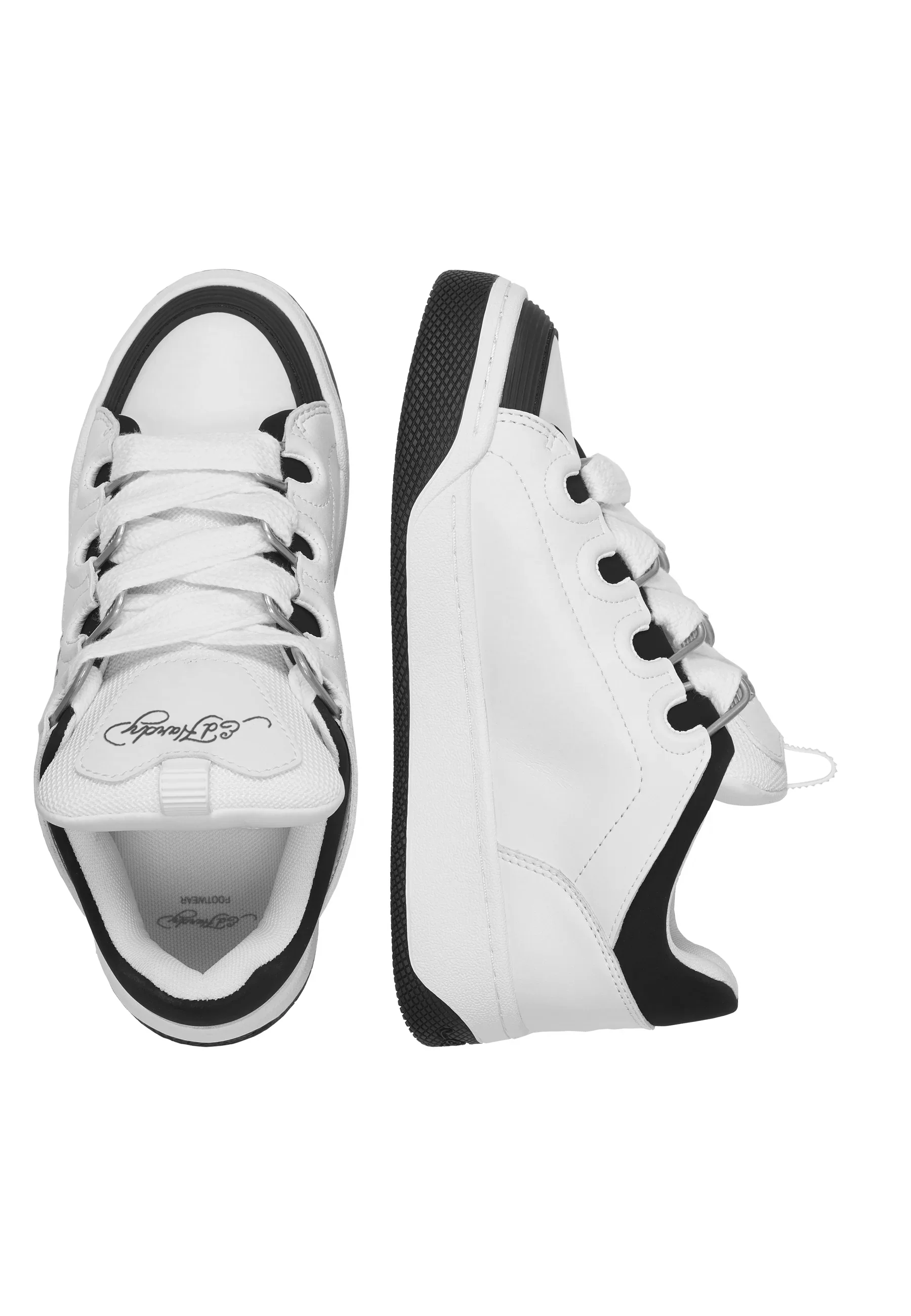 Womens Hardflip Low - Flaming Skull - White/Black - Image 3