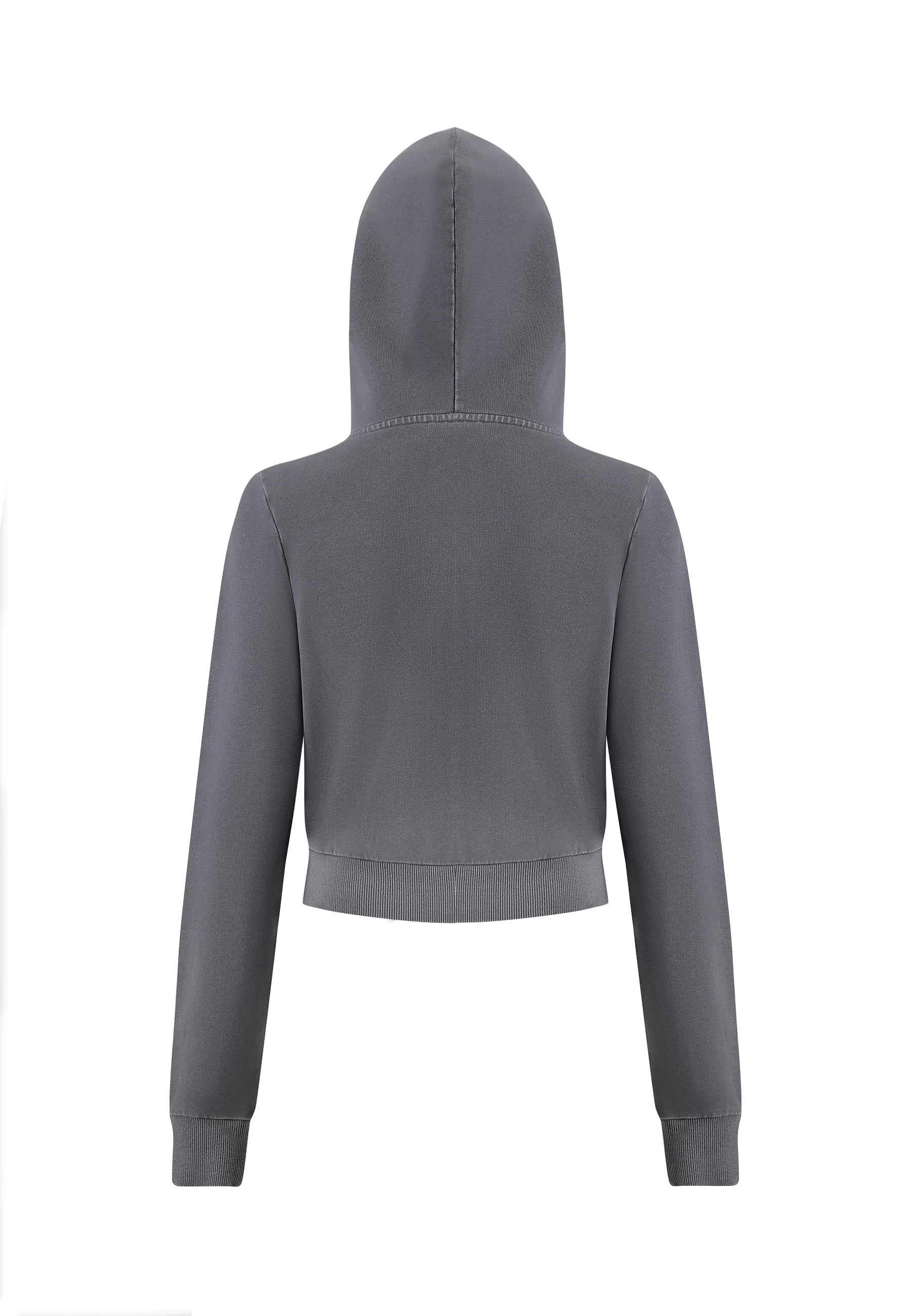Womens Love Is Mystery Cropped Hoodie - Charcoal - Image 6