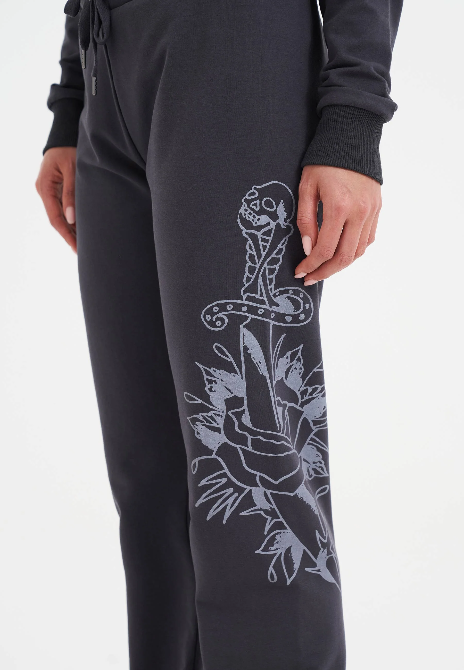 Womens Love Is Mystery Flared Jogger - Charcoal - Image 6