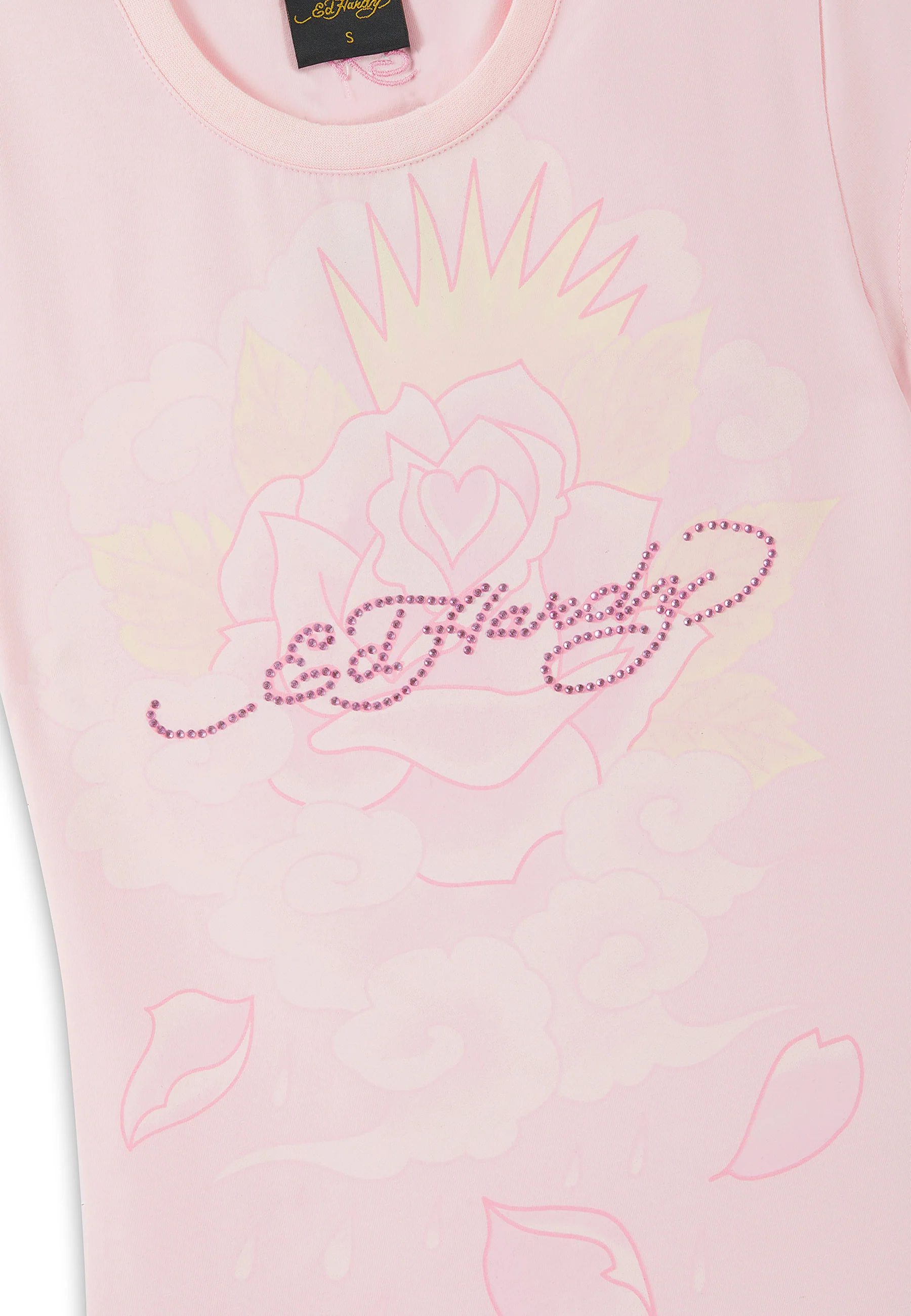 Womens Rainbow And Sunshine Diamante Cap Sleeve Tee - Pink - Image 8